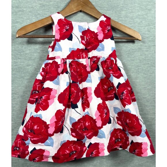Janie and Jack Dress Toddler Girls Red Floral Sleeveless Dress 18-24 Mo‎ - Picture 7 of 8